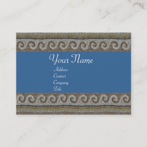 MOSAIC WAVES  light grey brown blue Business Card