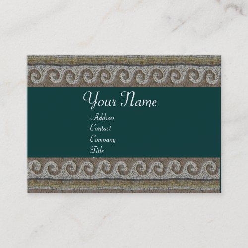 MOSAIC WAVES  light grey brown green Business Card