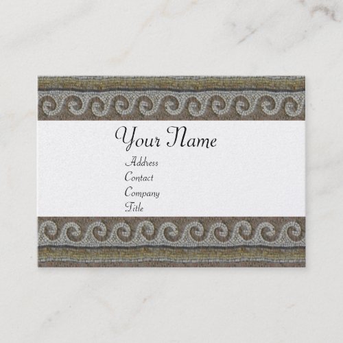 MOSAIC WAVES  light grey brown white pearl paper Business Card