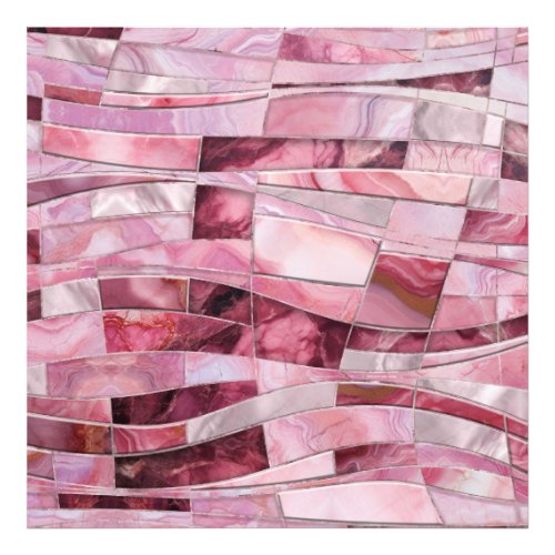 Mosaic Waves _ Pink Marble Abstract Photo Print