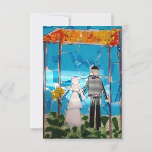 Mosaic wedding invitation