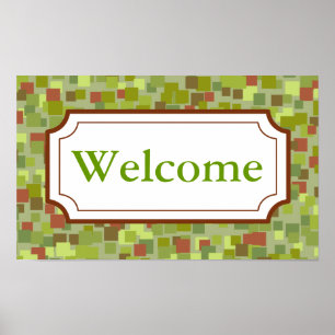 Mosaic Welcome Sign Poster