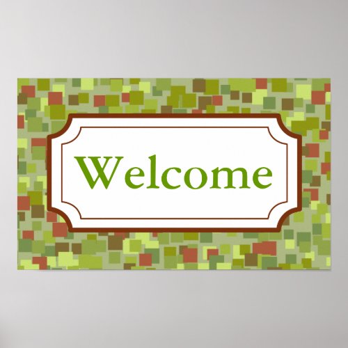 Mosaic  Welcome Sign Poster