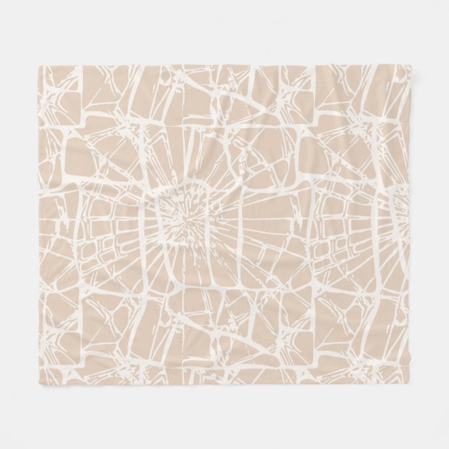 Mosaic Whimsy Warm Neutral Fleece Blanket (Front (Horizontal))