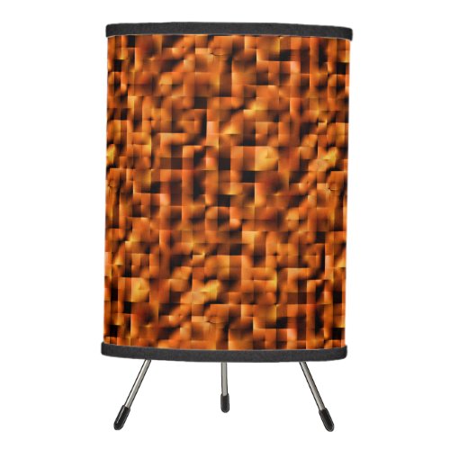 Mosaic with stains of deep red to orange gradient  tripod lamp