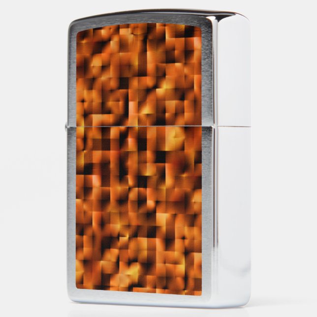 Mosaic with stains of deep red to orange gradient  zippo lighter (Left)