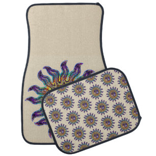 Mosaic Yin Yang Sun Car Mat Set
