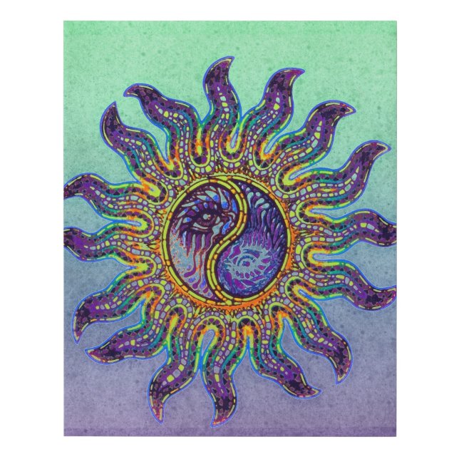 Mosaic Yin Yang Sun Faux Canvas Print (Front)