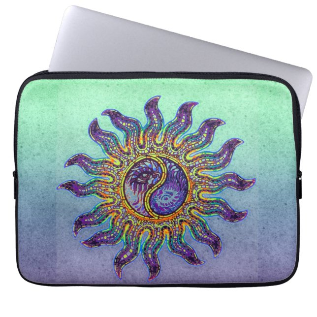 Mosaic Yin Yang Sun Laptop Sleeve (Front)
