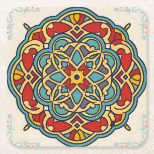 mosaic zellige square paper coaster