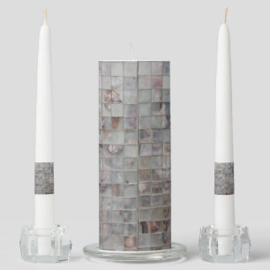 Mosaics art unity candle set