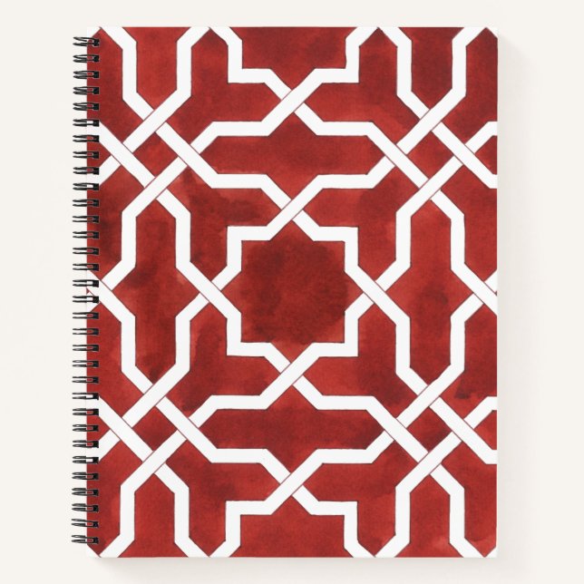 Mosaïque andalouse rouge ALHAMBRA Notebook (Front)