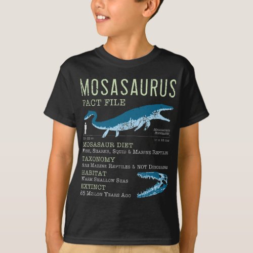 Mosasaur Facts Jurassic Dinosaur T_Shirt