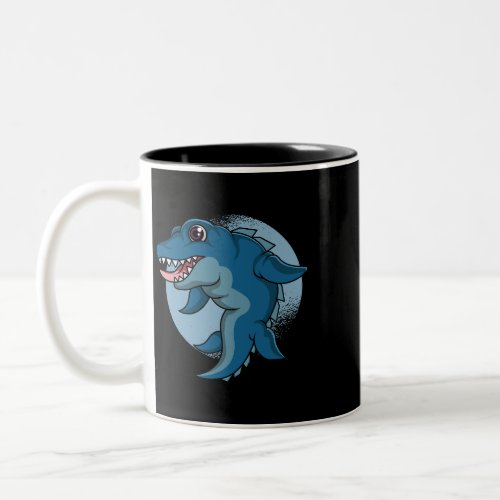 Mosasaurus Cute Prehistoric Aquatic Dinosaur Paleo Two_Tone Coffee Mug