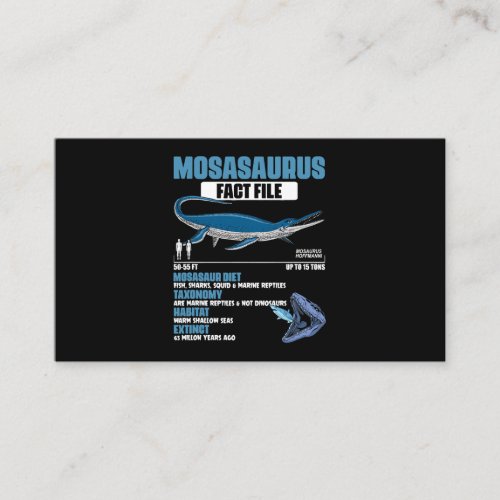 Mosasaurus Fact File Dinosaur Sea Mosasaur Mosasau Business Card