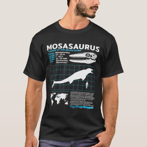 Mosasaurus fact sheet Dinosaur Facts T_Shirt
