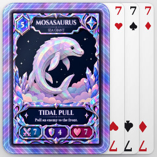 Mosasaurus, Rainbow Foil Art Poker Cards