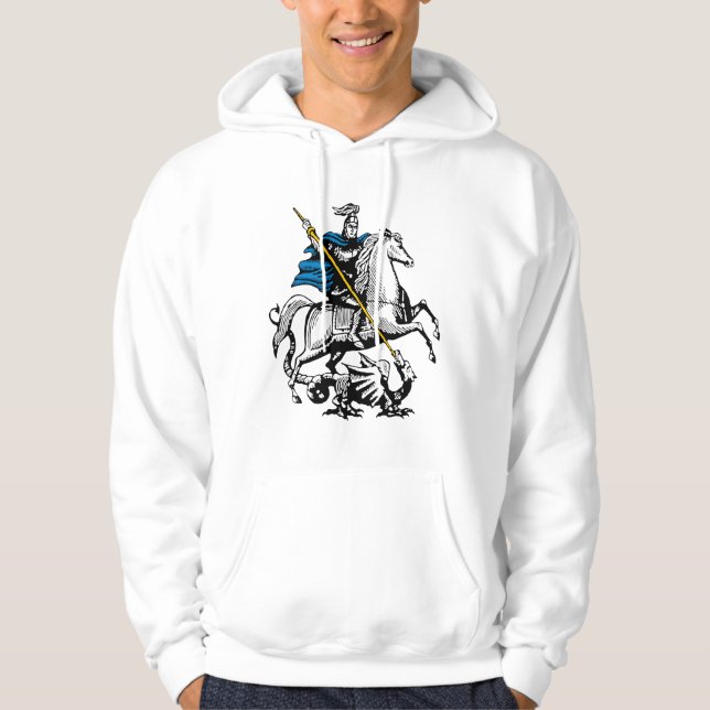 Moscow city Russia flag symbol saint george Hoodie (Front)