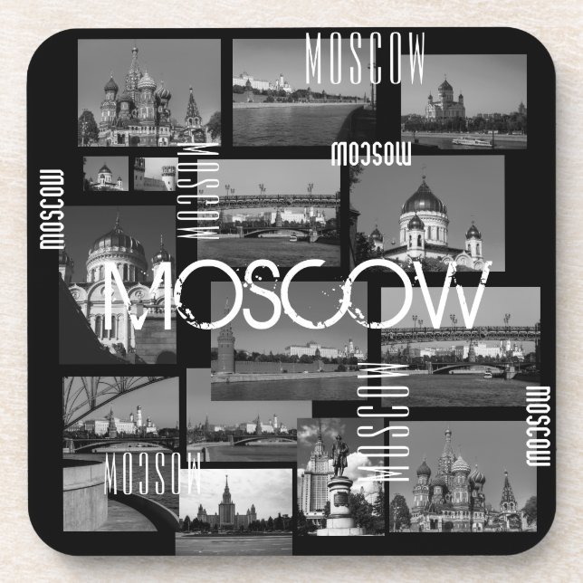 Moscow City St Basil's Cathedral Architecture City Beverage Coaster (Front)