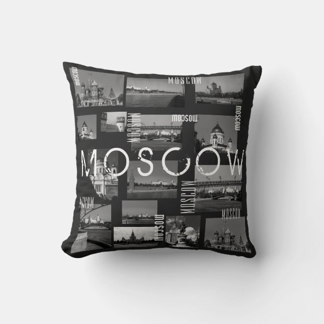 Moscow City St Basil's Cathedral Architecture City Throw Pillow (Front)