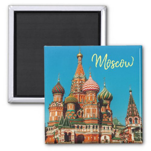 Moscow City St Basils Cathedral Landscape Magnet