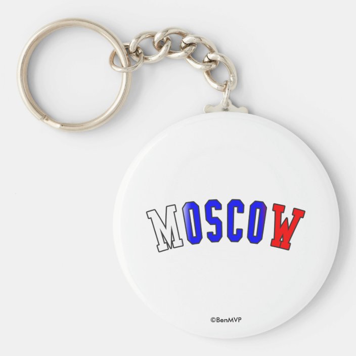 Moscow in Russia National Flag Colors Key Chain
