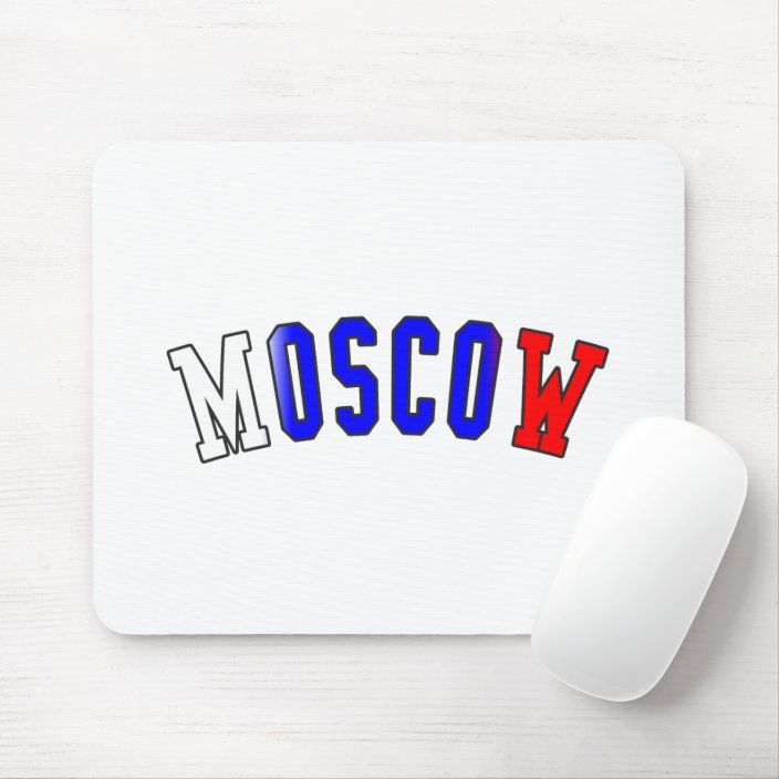 Moscow in Russia National Flag Colors Mouse Pad