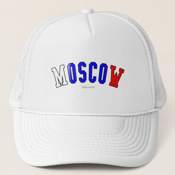 Moscow in Russia National Flag Colors Trucker Hat
