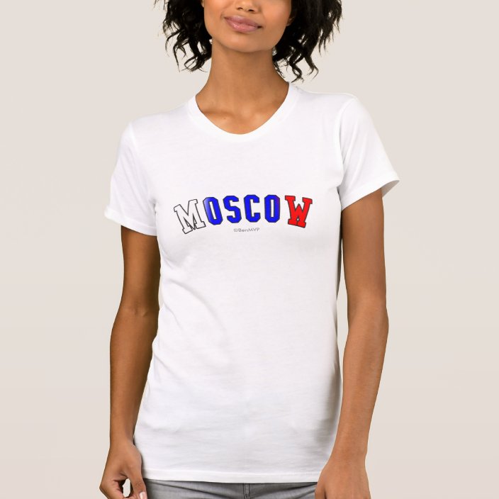 Moscow in Russia National Flag Colors Tshirt