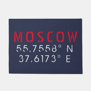 Moscow Longitude Latitude II Doormat