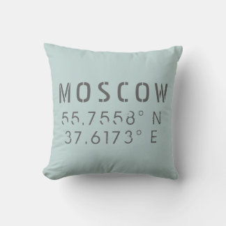 Moscow Longitude Latitude Throw Pillow
