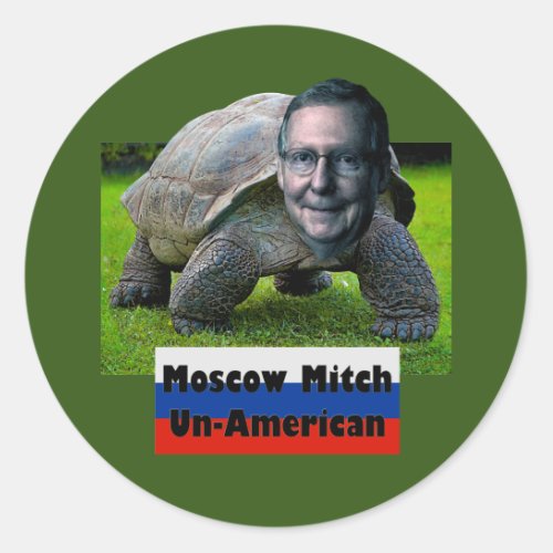 Moscow Mitch is Un_American Turtle Flag ZFJ Classic Round Sticker