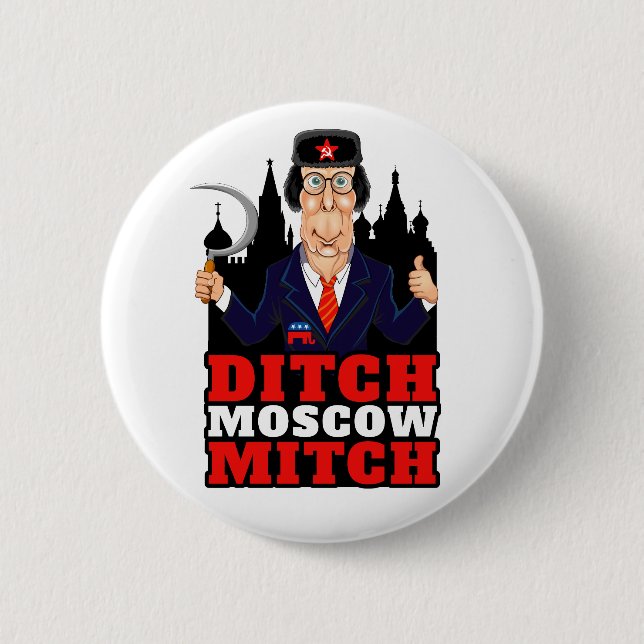 Moscow Mitch McConnell Political Button (Front)