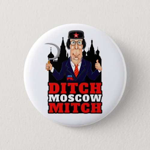 Moscow Mitch McConnell Political Button