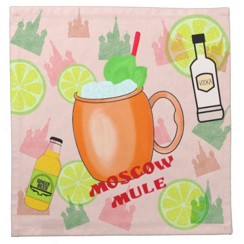 Moscow Mule Cocktail Cloth Napkin