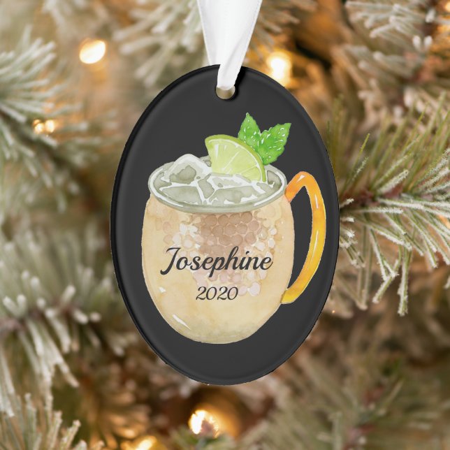 Moscow Mule Cocktail Personalized Ornament (Tree)