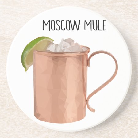 Moscow Mule Copper Mug Geometric Bar Coasters Gift