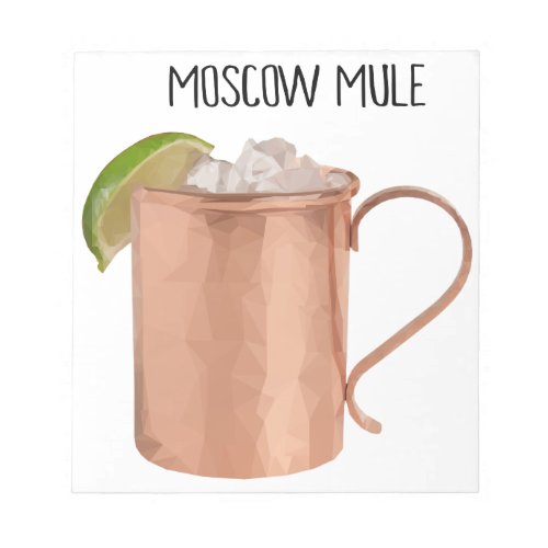 Moscow Mule Copper Mug Low Poly Geometric Design Notepad