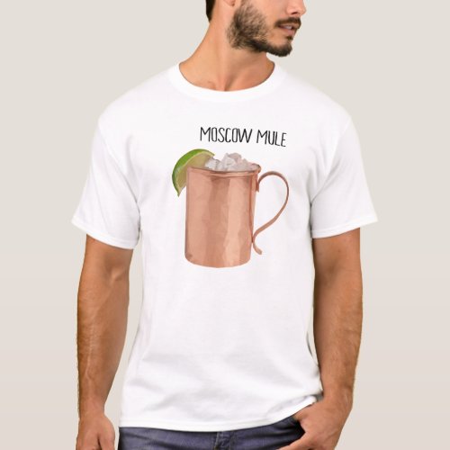 Moscow Mule Copper Mug Low Poly Geometric Design T_Shirt