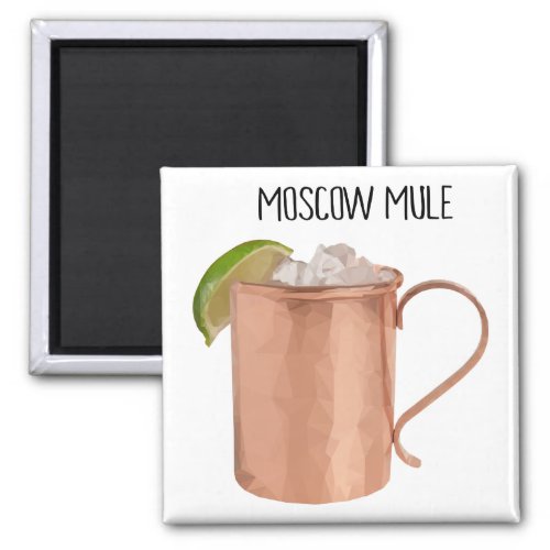 Moscow Mule Copper Mug Vodka Lime Cocktail Magnet