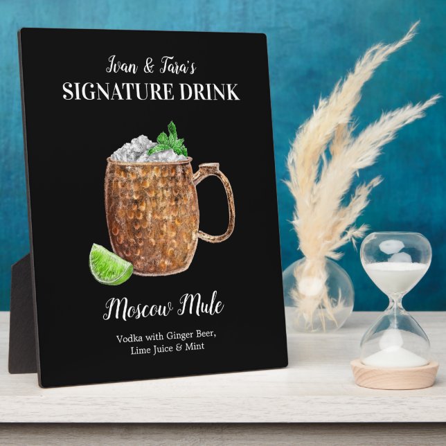 Moscow Mule • PERSONALIZE this Signature Drink Pla Plaque (Side)