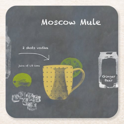 Moscow Mule Square Paper Coaster