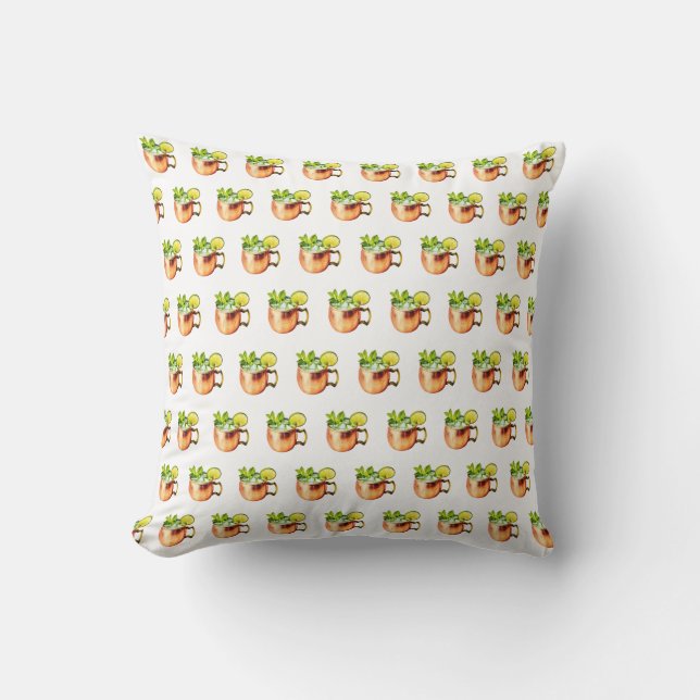 Moscow Mule With Lime Throw Pillow (Front)