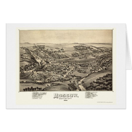 Moscow, PA Panoramic Map - 1891 Cards (Front Horizontal)