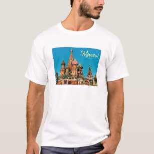 Moscow Red Square St Basil's Russia T-Shirt Top