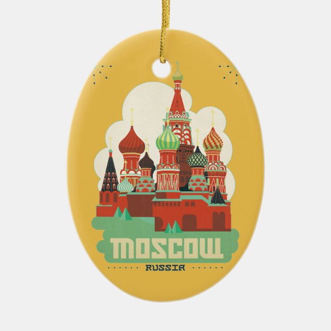 Moscow Russia Ceramic Ornament (Front)
