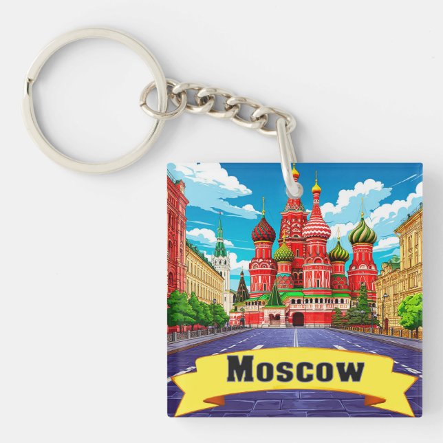 🧲 Moscow Russia Explorer Keepsake Keychain (Front)