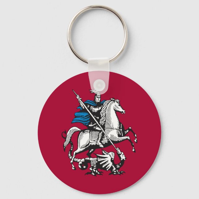Moscow, Russia flag Keychain (Front)