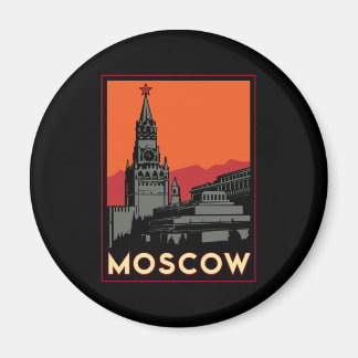 moscow russia kremlin art deco retro travel magnet