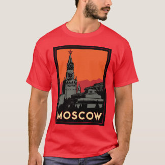 moscow russia kremlin art deco retro travel T-Shirt